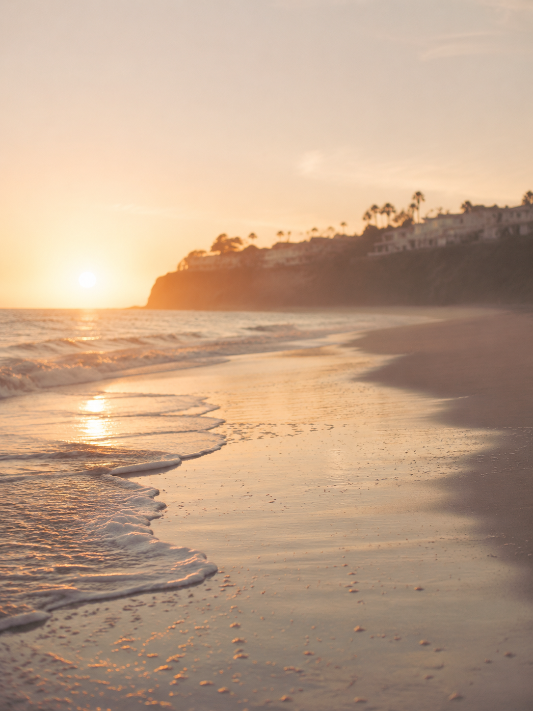 Sunset over the Pacific on a Southern California beach